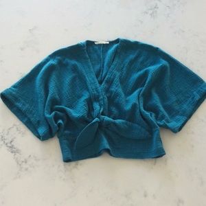 FLOREAT DOLMAN TEAL TOP, XS